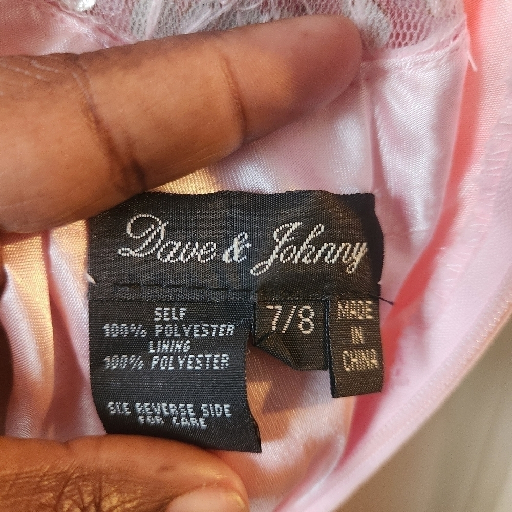 David & Johnny Baby Pink Jeweled Back Dress Sz. 7/8 Stunning Formal - Picture 3 of 8